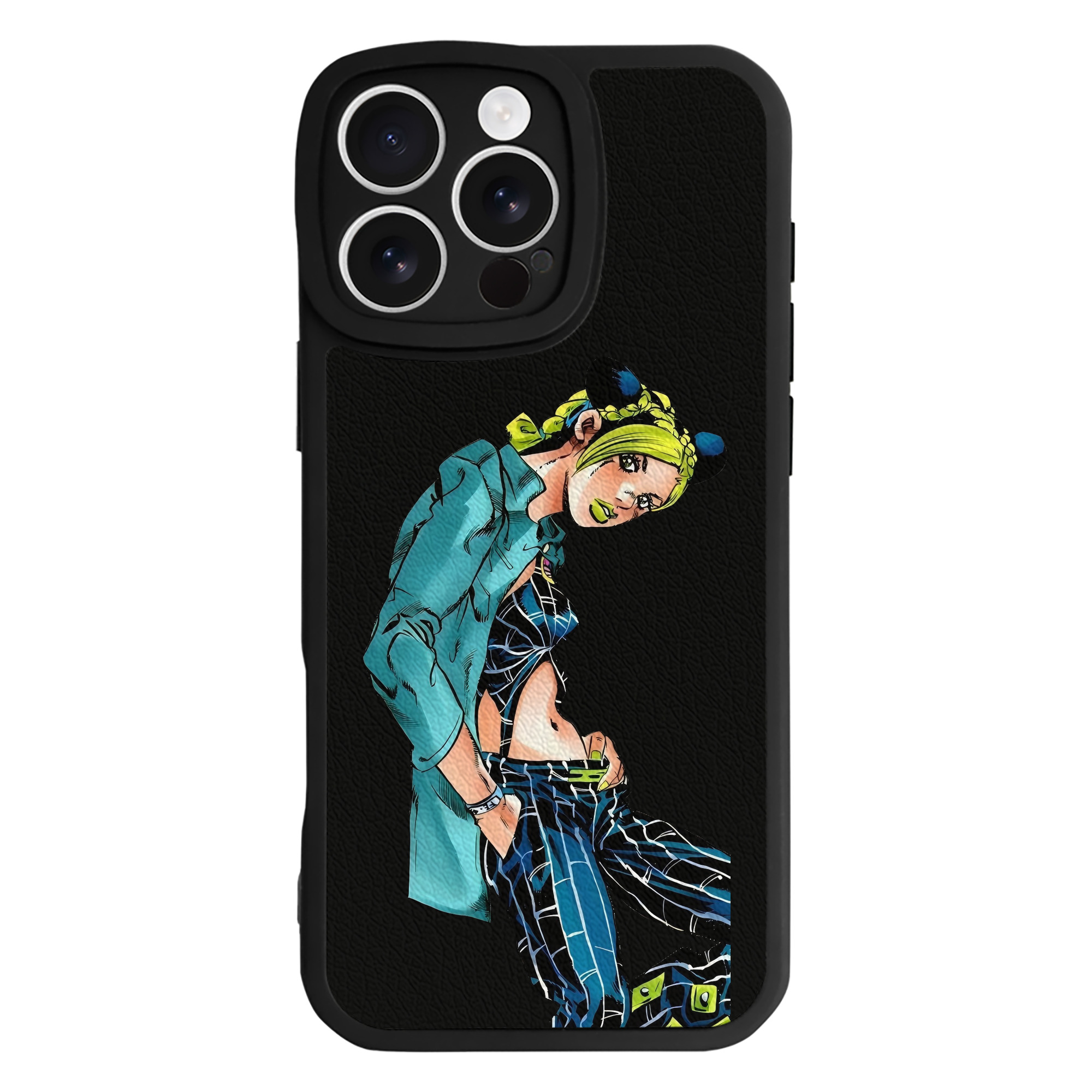 （画像用） "ジョジョの奇妙な冒険 くうじょう ジョリーン JoJo's Bizarre Adventure Jolyne Cujoh " 【iPhone 16シリーズ対応】シリコンスマホケース（レザー調） 材質：シリコン